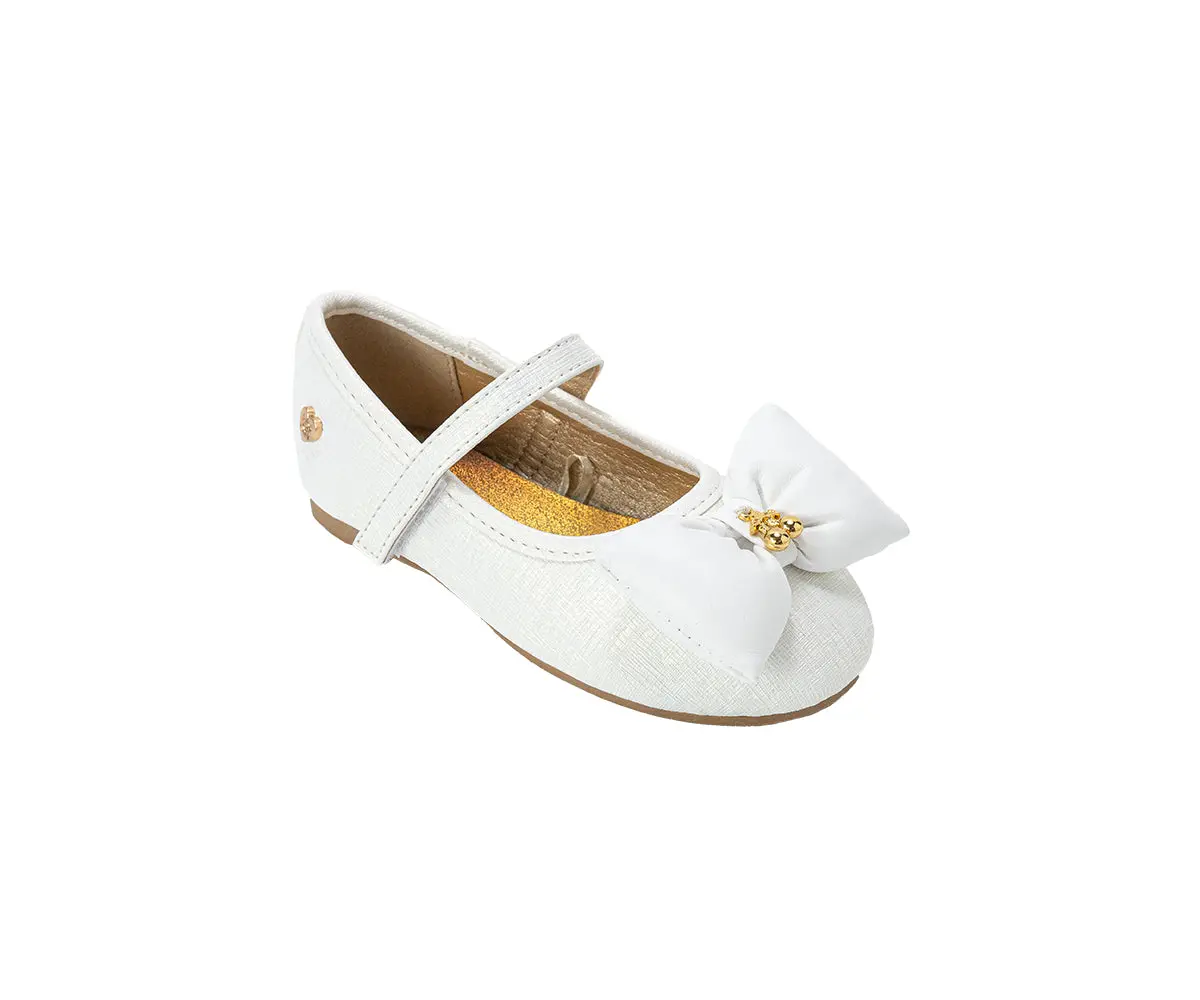 Bebe Toddler Girl's Ballet Flat With Puffy Bow And Cherry Charm 7