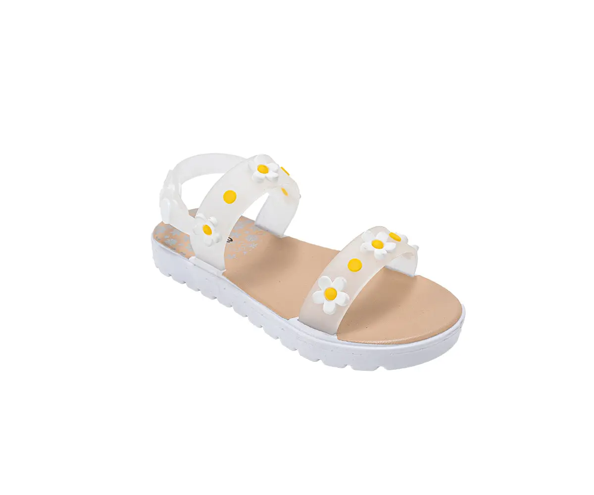 Bebe Toddler Girls Pcu Sandals – Cute Fashion Flat Summer Sandals For Toddler Girls With Flower Applique 1