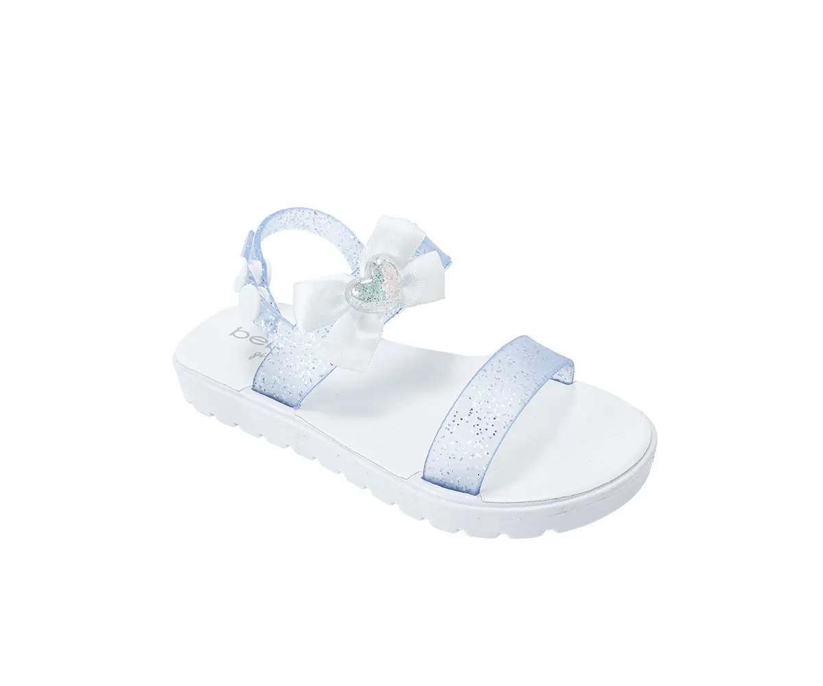 Bebe Toddler Girl's Pcu Sandal With Bow And Heart Charm 1