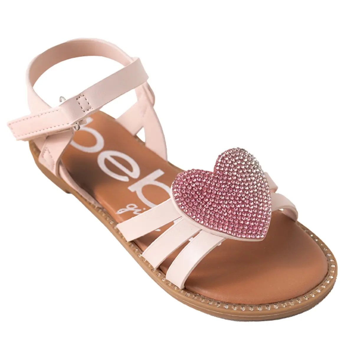 Bebe Girls' Sandals - Kids' Open Toe Summer Shoes, Perfect Flat Sandals For Girls With Rhinestone (Little Girl/Big Girl) 1