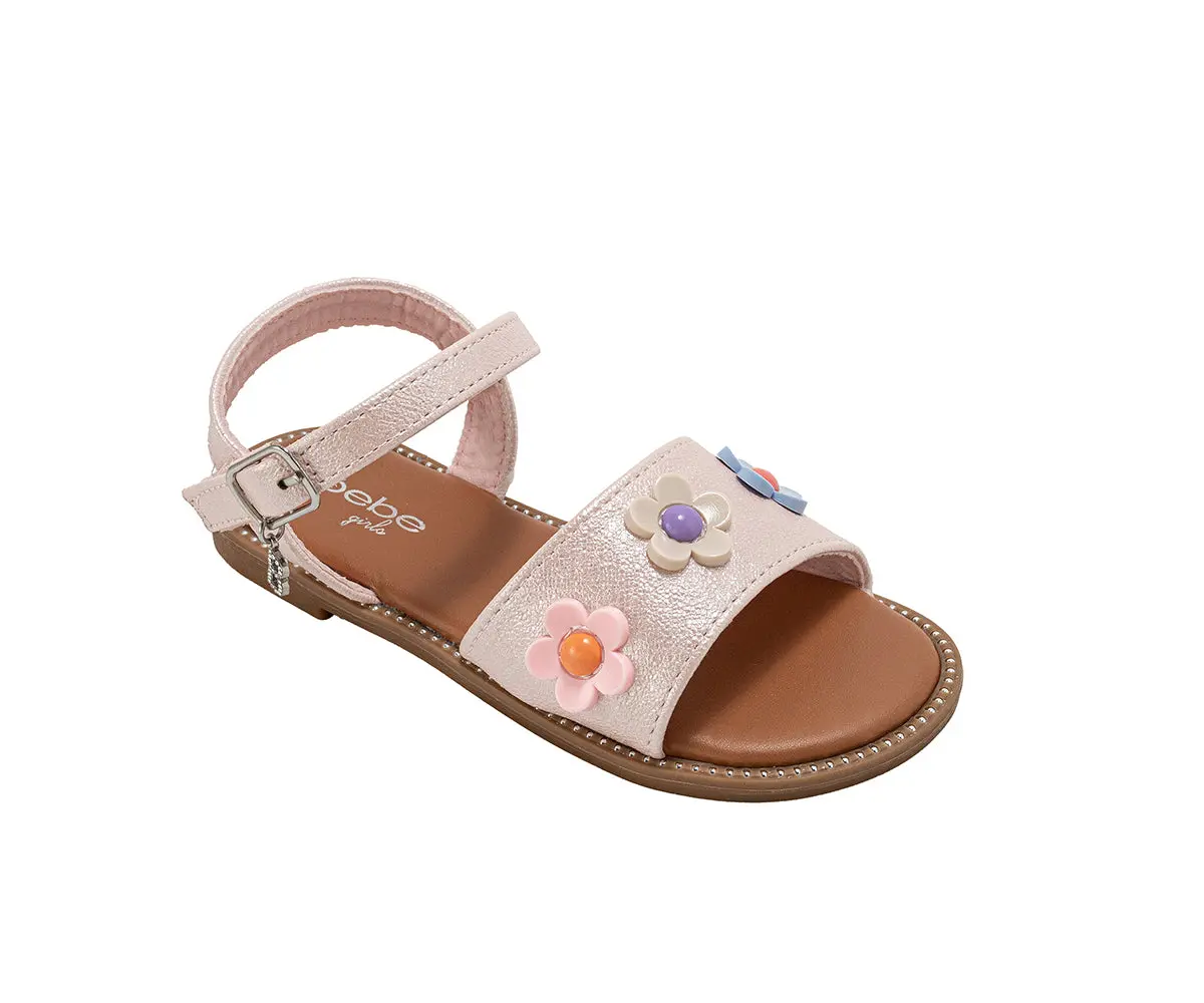 Bebe Girl's Sandals – Cute Fashion Flat Sandals And Summer Shoes With Ankle Strap (Little Kid/Big Kid) 1
