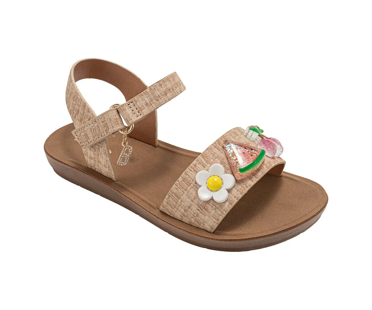 Bebe Girl's Fashion Sandals - Comfy Dressy Shoes With Fruit And Flower Charms 1