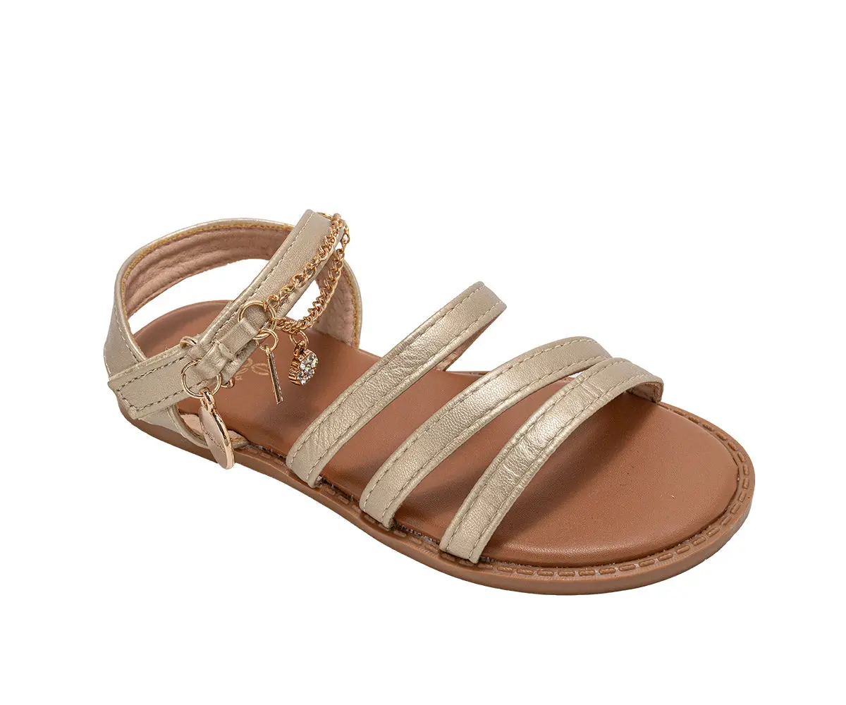 Bebe Girl's Fashion Sandals - Dressy Shoes With Decorative Chain And Charms 1