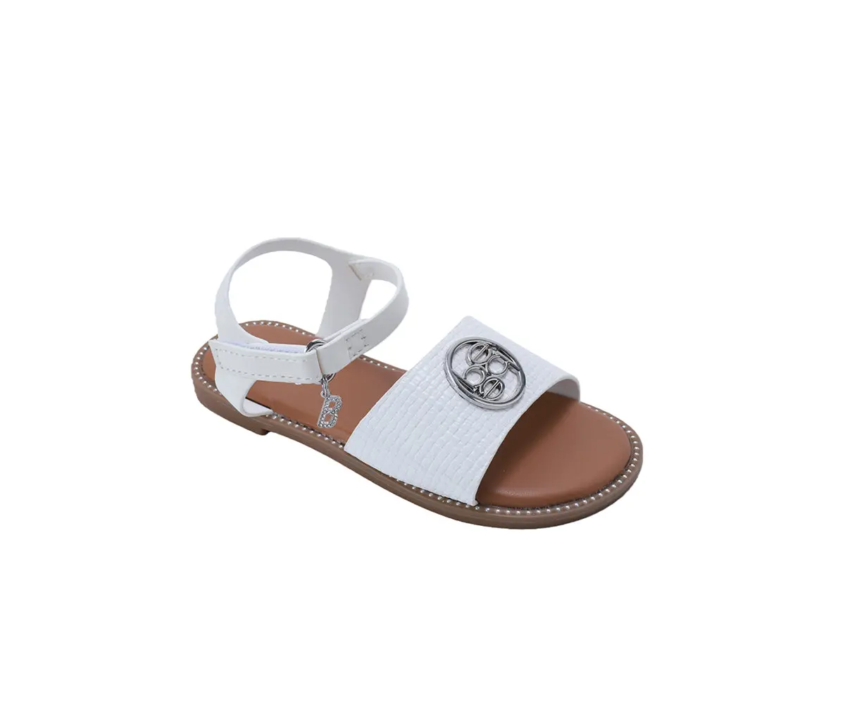 Bebe Girls' Sandals - Trendy Flat Designs With Rhinestones, Puffy Straps, Embossed Details And Charms 1