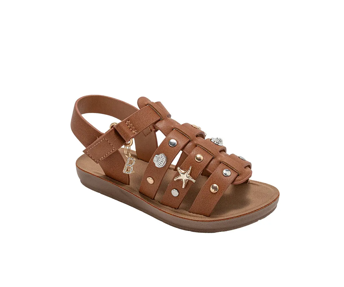 Bebe Toddler Girl's Sandals – Strappy Flat Sandals And Studded Summer Shoes 1