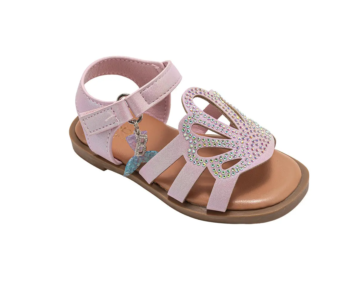 Bebe Toddler Girl's Fashion Sandals - Dressy Shoes With "Rs" Logo And Hanging Charms 1