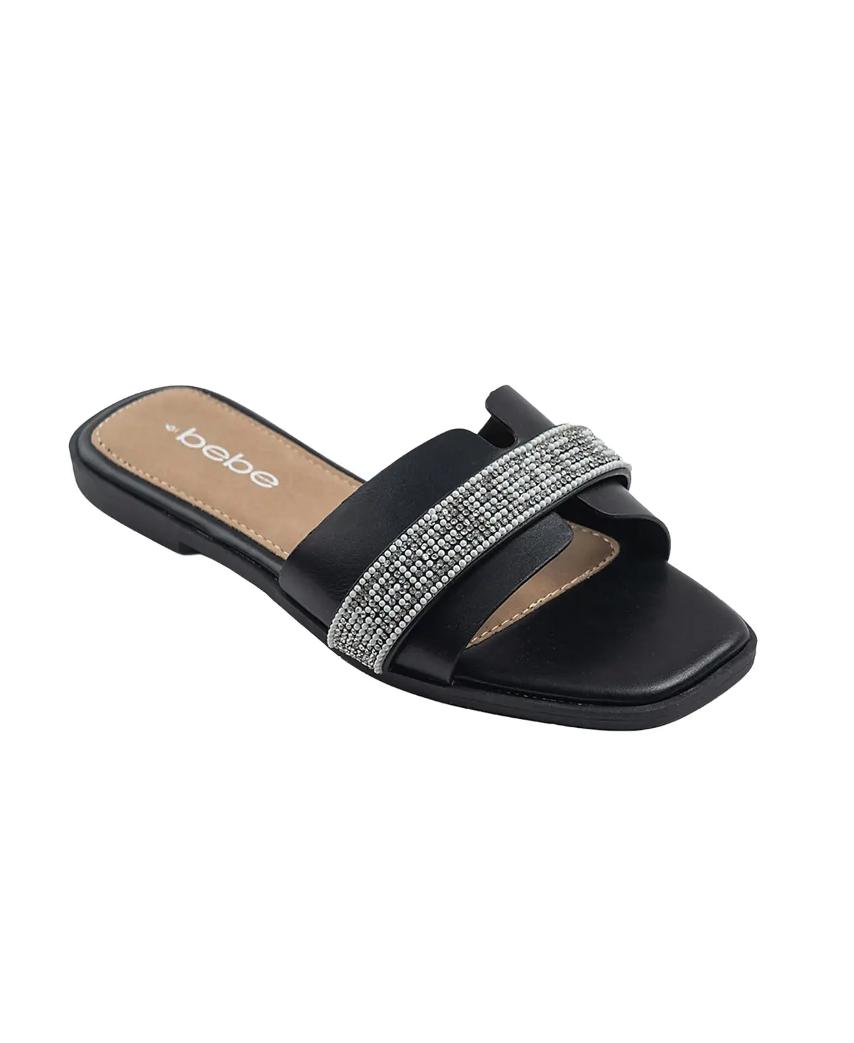 Bebe Women's Fashion Sandal With Rhinestone And Pearl Embellished Strap 1