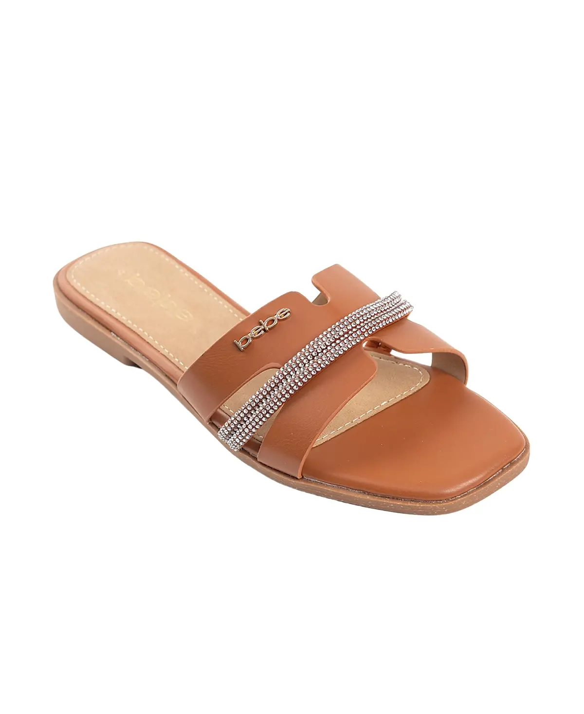 Bebe Women's Fashion Sandal With Rhinestone Detail And Bebe Rivet 1