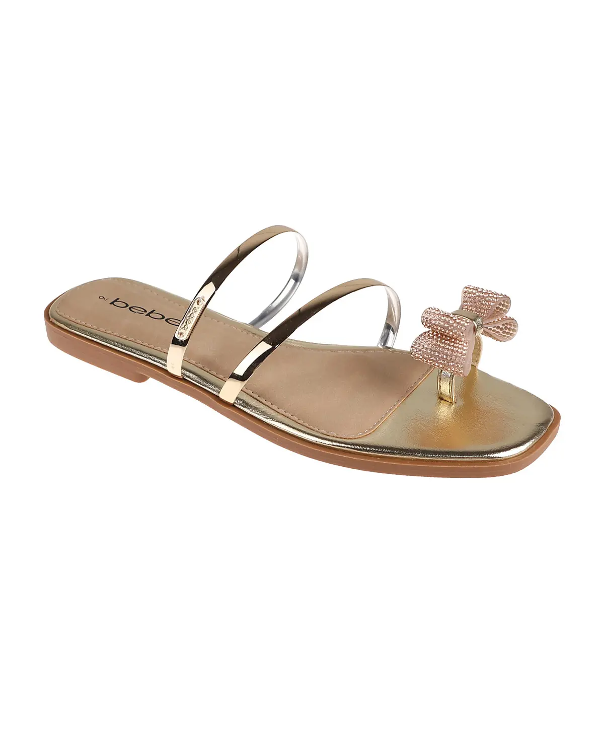 Bebe Women's Fashion Sandal With Embellished Bow Detail 1