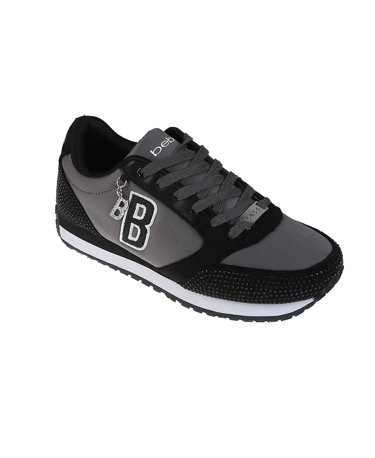 Bebe Women's Sneaker With Embellised Upper And Dangle Charm 1