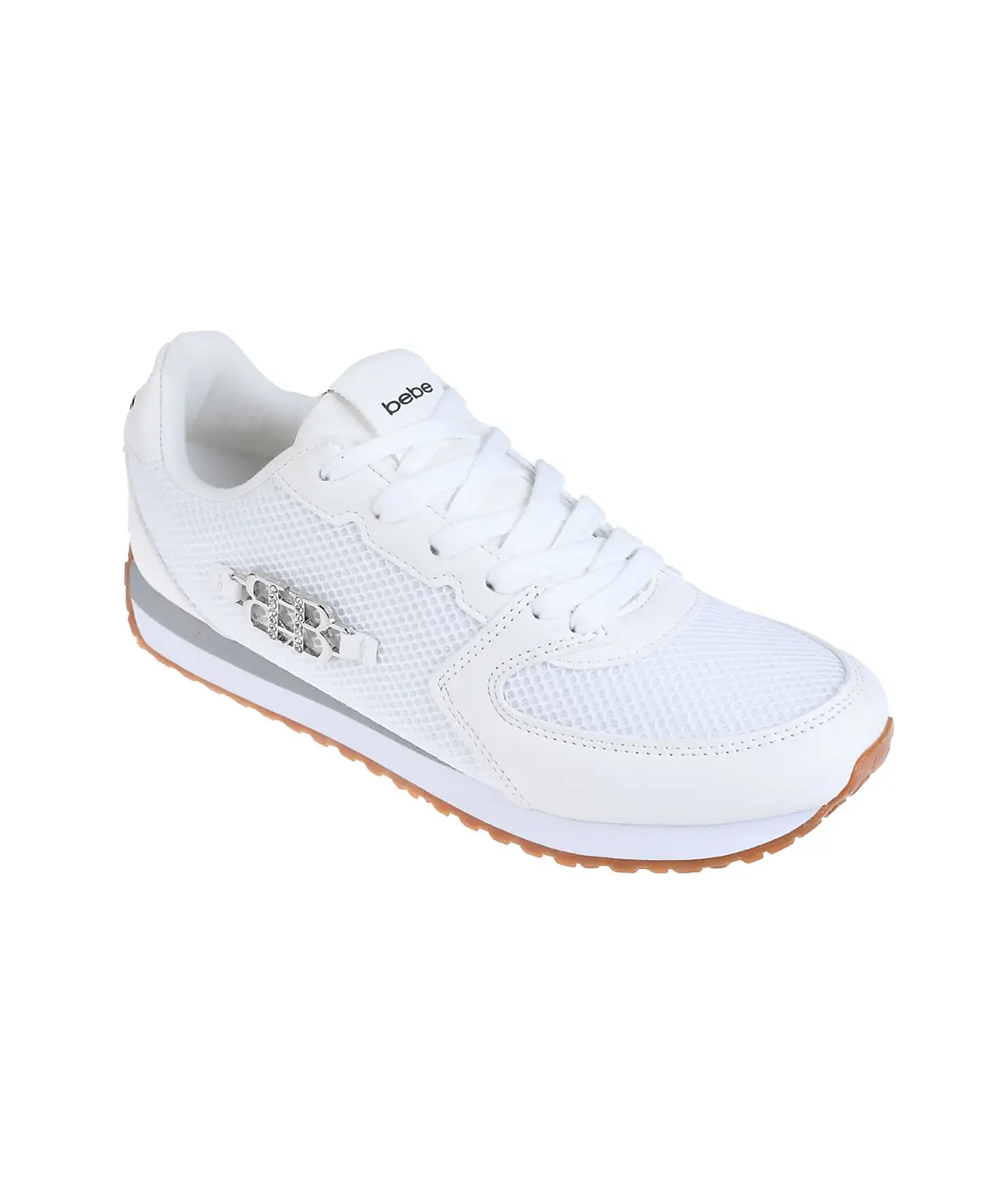 Bebe Women's Sneaker With Multi-Material Upper And Dual Laces 1