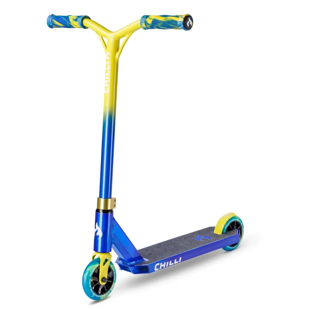 Chilli Base S Jumpstart Complete Stunt Scooter, Blue/Yellow 1