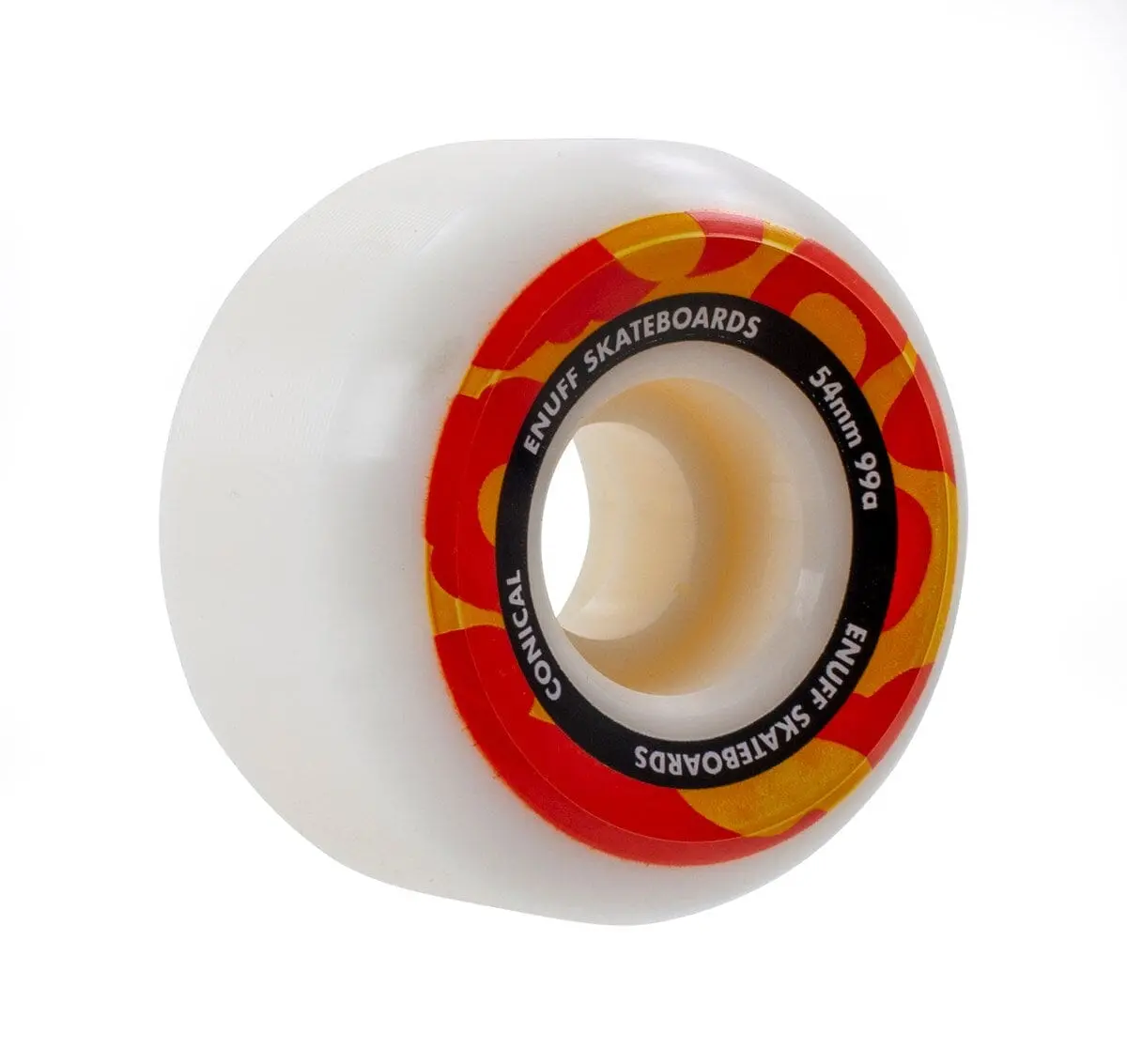 Enuff Conical Skateboard Wheels 54Mm, White/Orange (4-Pack) 1