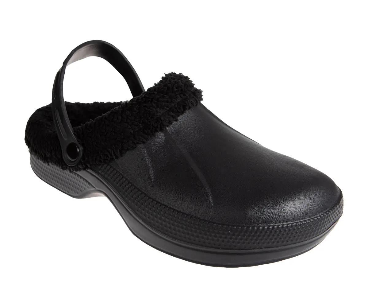 Foamwalk Men's Comfy, Soft And Furry Solid Clogs With Sherpa Lining - Warm Light Fluffy Clogs For Men 1