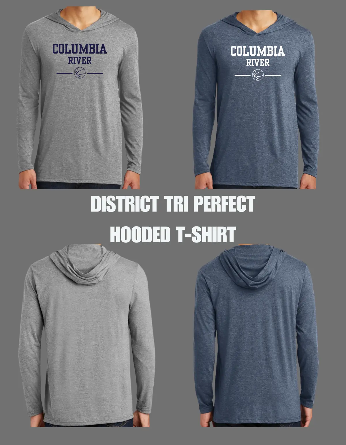 Columbia River Tri-Perfect Hooded Tee-Left Chest And Full Front 1