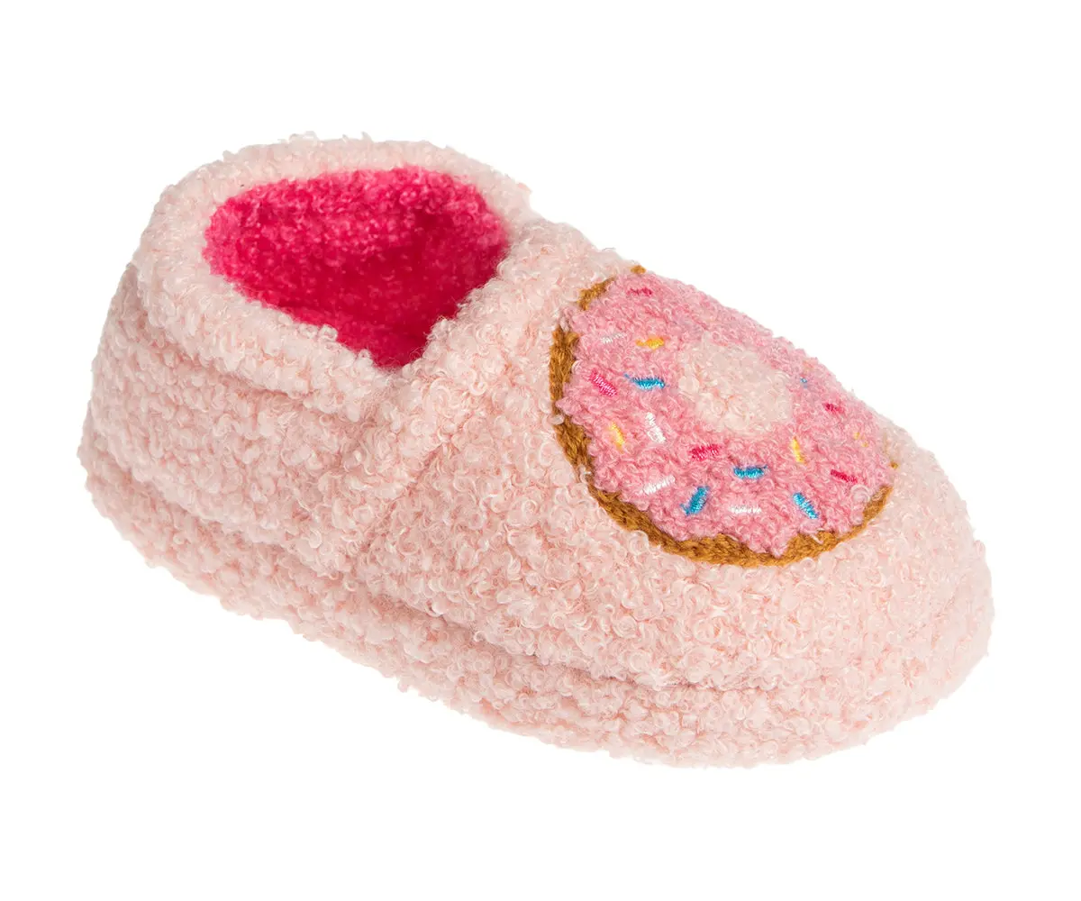 Kensie Toddler Girl's Warm Sherpa Little Girls Fuzzy Slippers, Cute Stuff For Kids With Cute Patch - Toddler Shoes For Girls 1