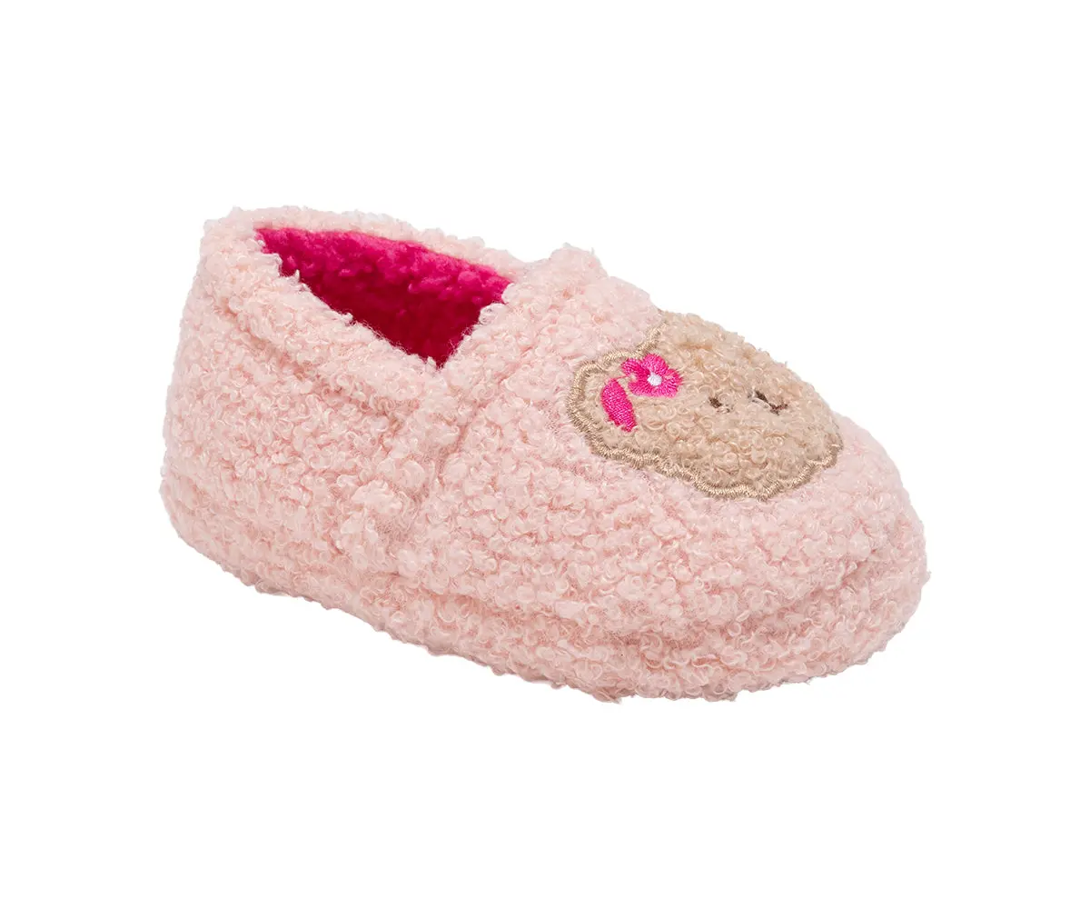 Kensie Toddler Girls' Sherpa Slippers – Cozy Plush Slip-On House Shoes, Soft Indoor Slippers For Little Girls 1