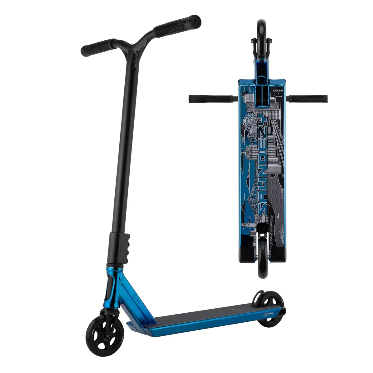 Drone ‘Saundezy’ Signature Element Complete Scooter, Blue Chrome 1