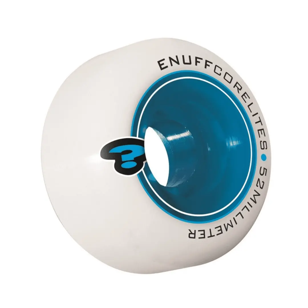 Enuff Corelites Skateboard Wheels, White/Blue, 52Mm 1
