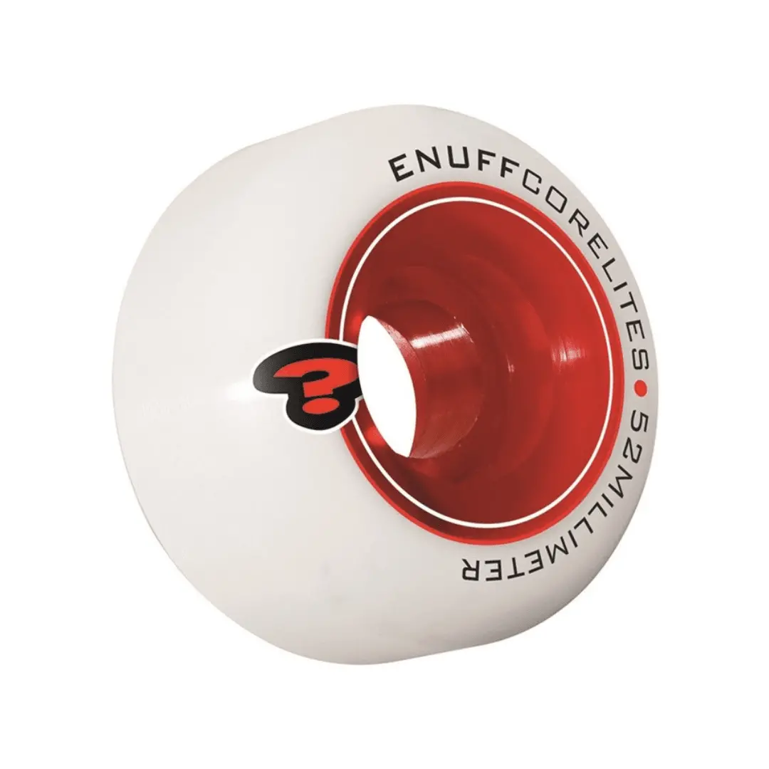 Enuff Corelites Skateboard Wheels, White/Red, 52Mm 1