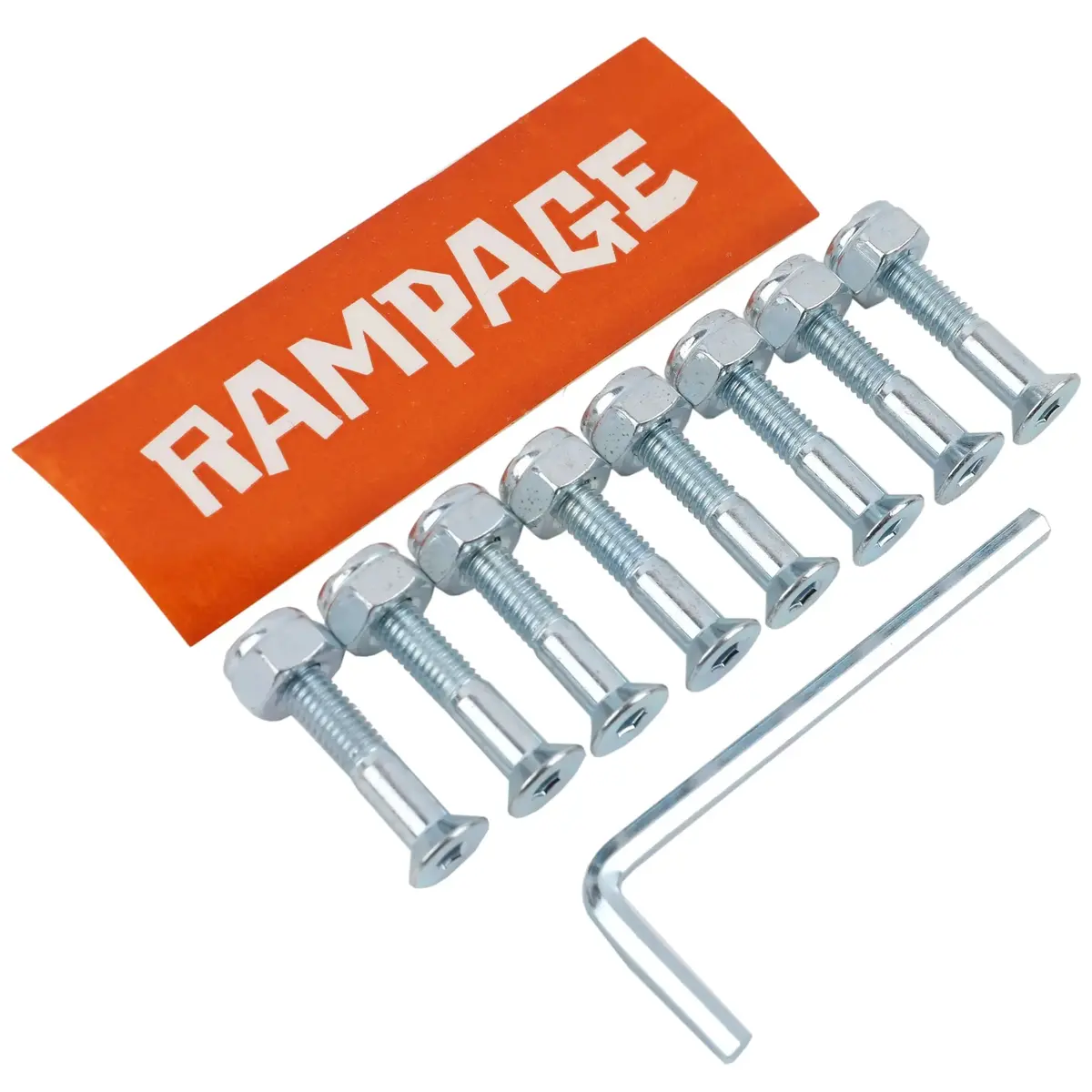 Rampage 1" Skateboard Truck Bolts, Silver 1