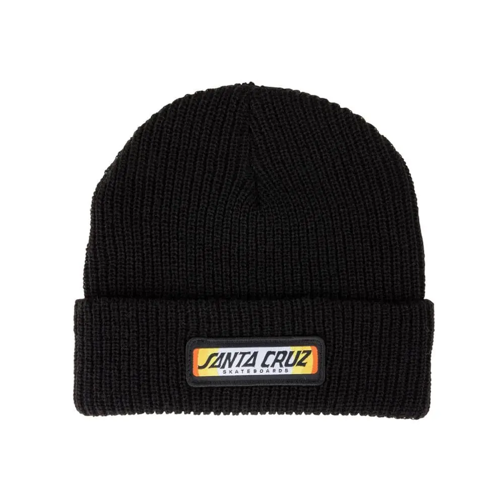 Santa Cruz Sundown Ray Strip Beanie, Black 1