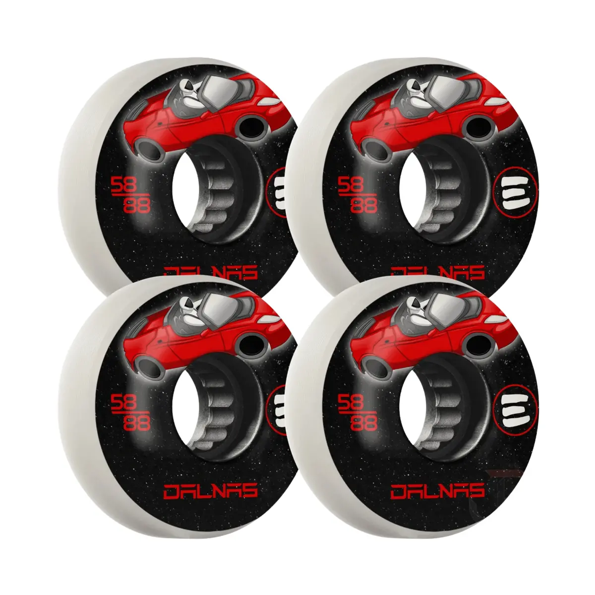 Eulogy Jeff Dalnas Rocket Man Aggressive Skate Wheels, Retro (4-Pack) - 58Mm/88A 1