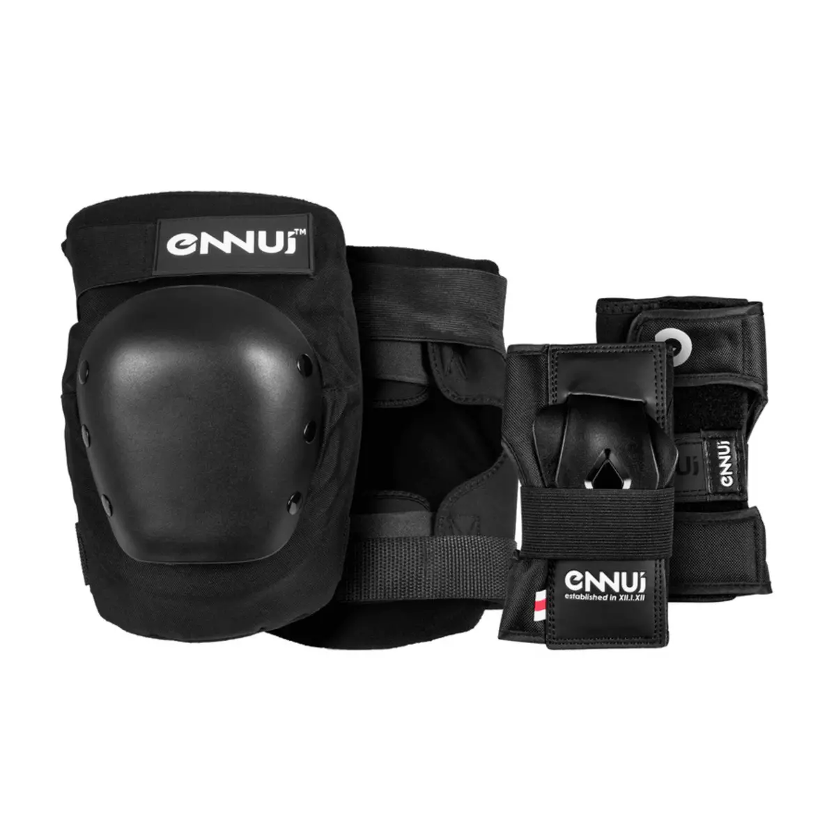 Ennui Aly Derby Dual Pack, Knee & Elbow Padset, Black 1