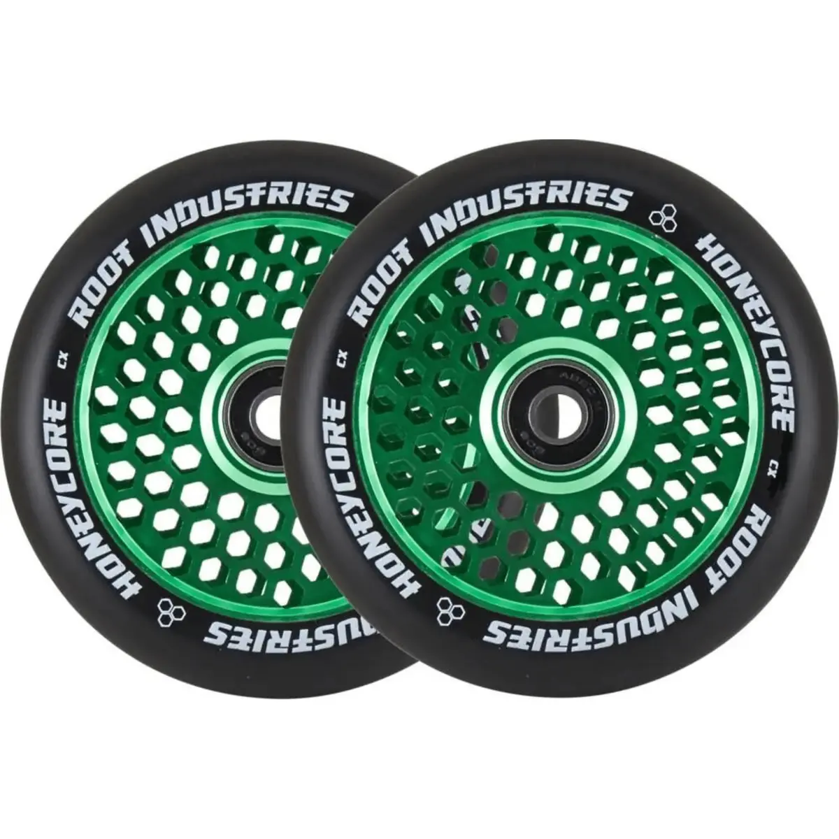 Root Honeycore Pro Scooter Wheels 110Mm, Black/Green 1