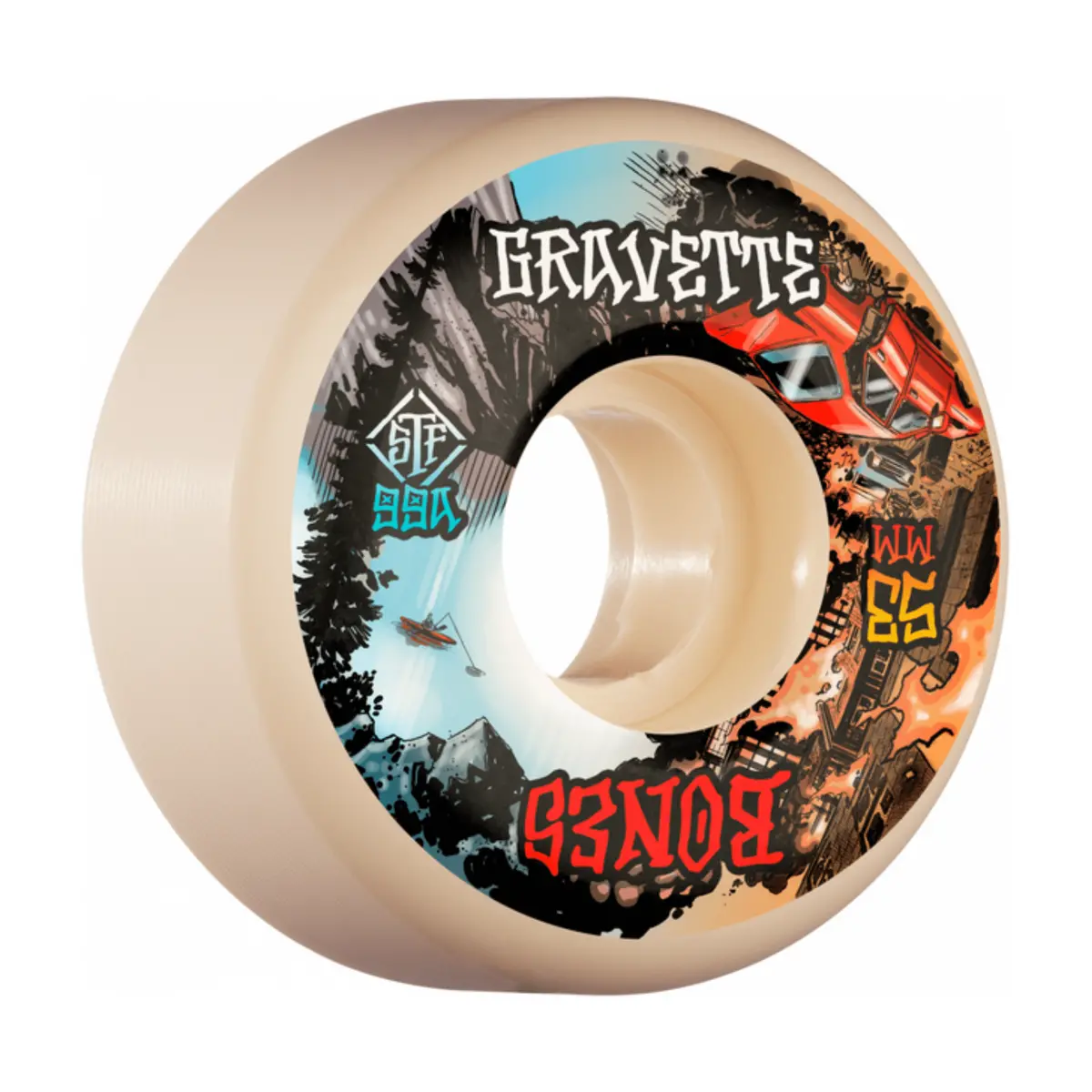 Bones Gravette Heaven And Hell 99A V2 Locks Stf Skateboard Wheels, 53Mm 1