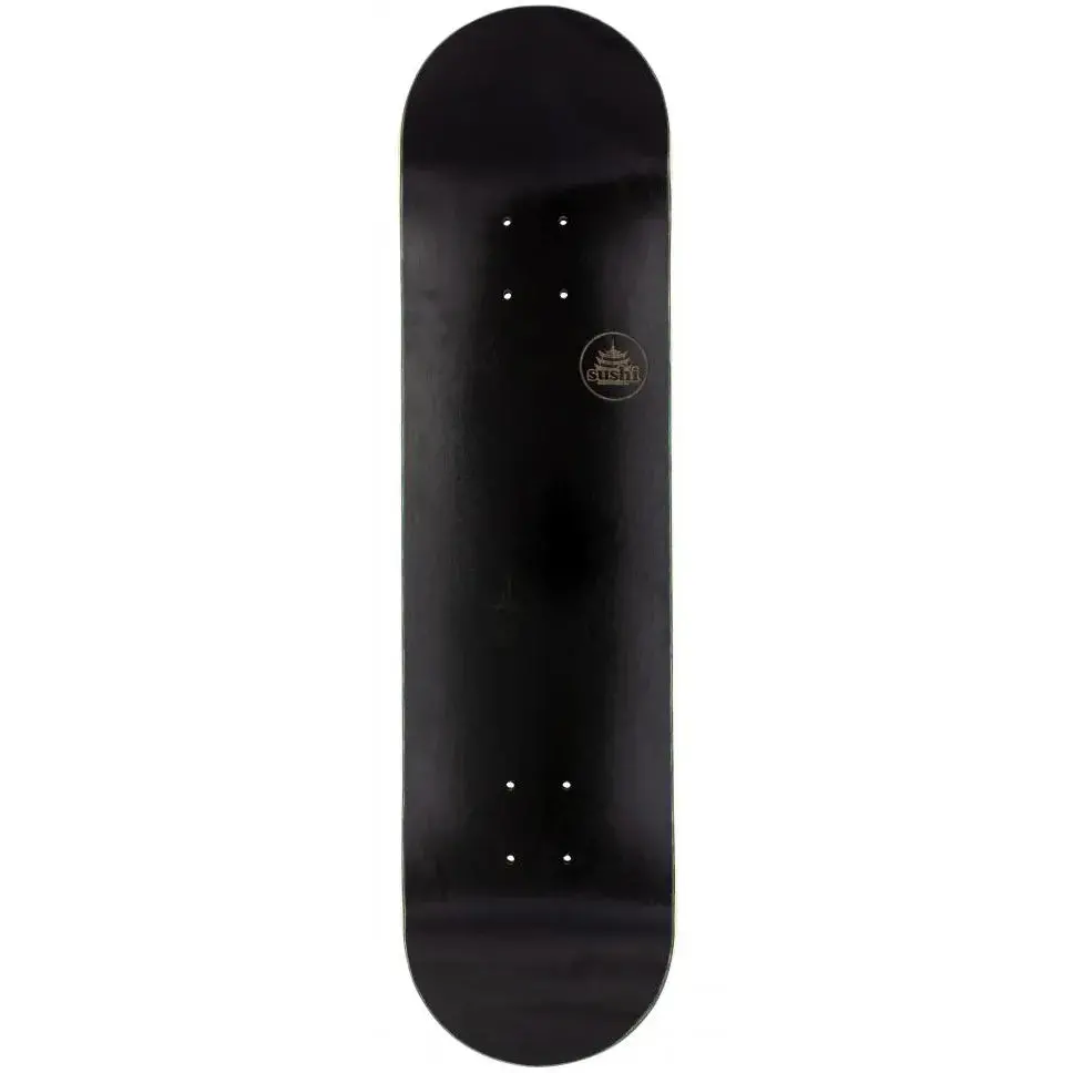 Sushi Pagoda Stamp Black Skateboard Deck, 8" 1