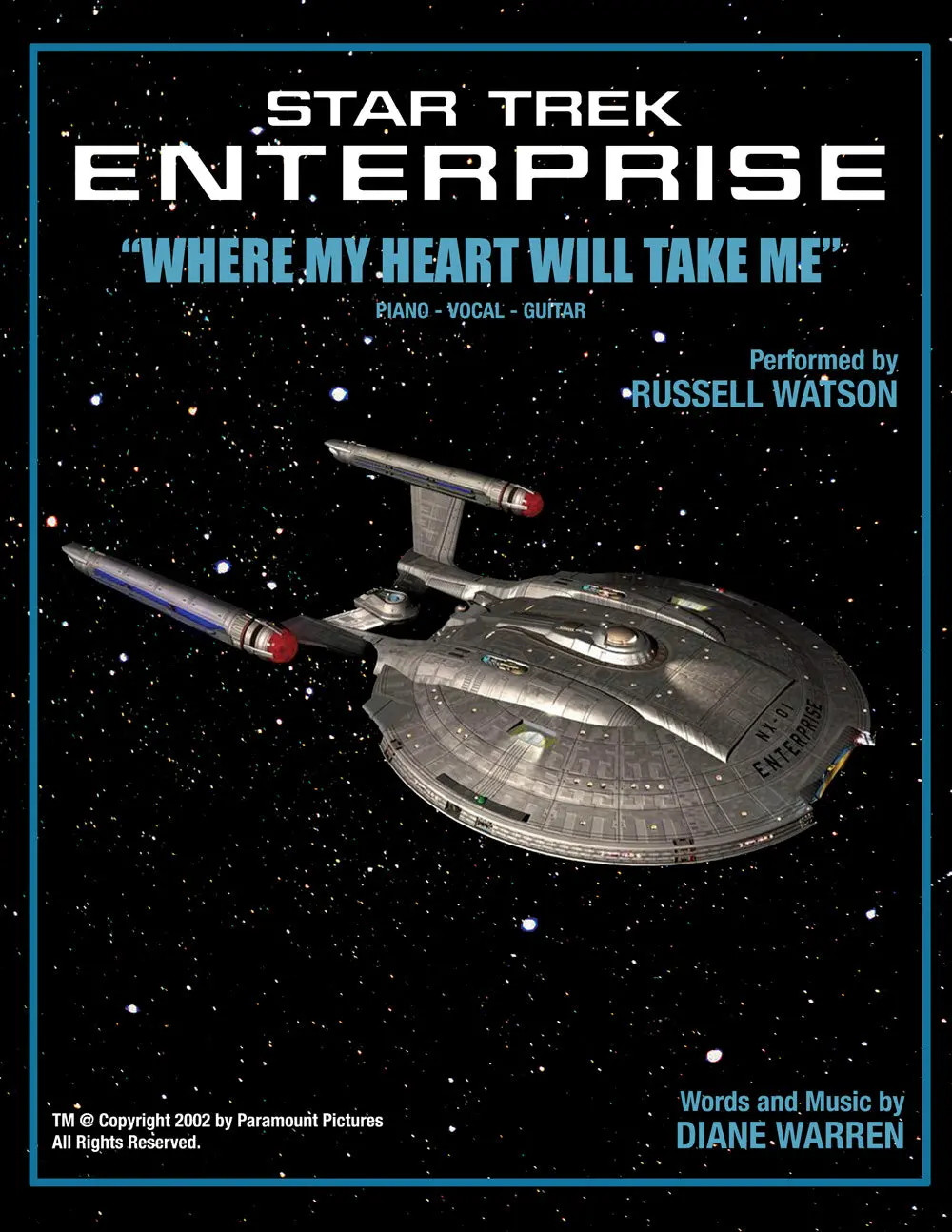 Star Trek: Enterprise - "Where My Heart Will Take Me" - Sheet Music 1
