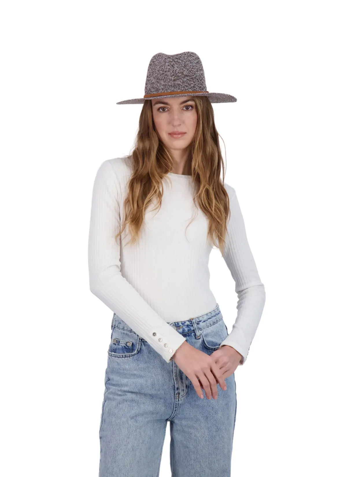 Tahari Women's Lightweight Packable Panama Hat With Faux Suede Band 2