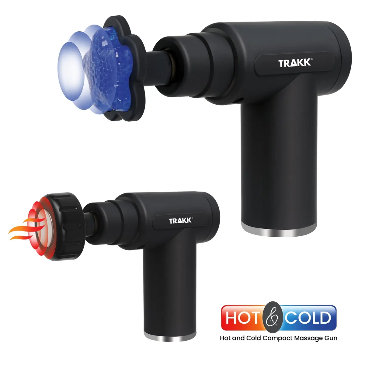 Trakk Compact Hot & Cold Massage Gun- Multiple Modes And Speeds-6 Heads 1
