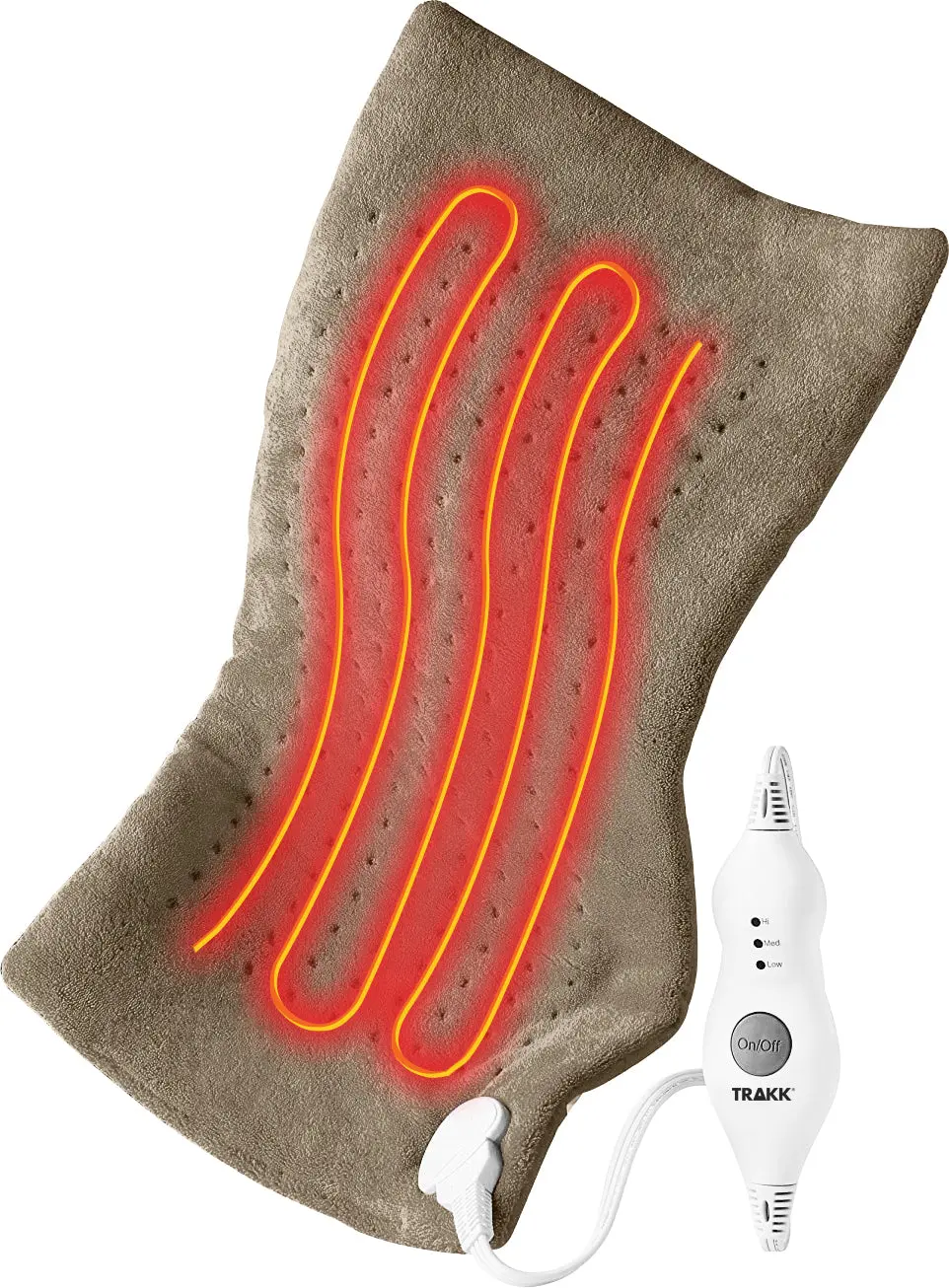 Trakk Large Heating Pad - Lcd Controller With Multiple Settings For Cramps, Back, Neck, & Shoulder Pain Relief, Moist Heat Option, Machine Washable, 12" X 24" 1