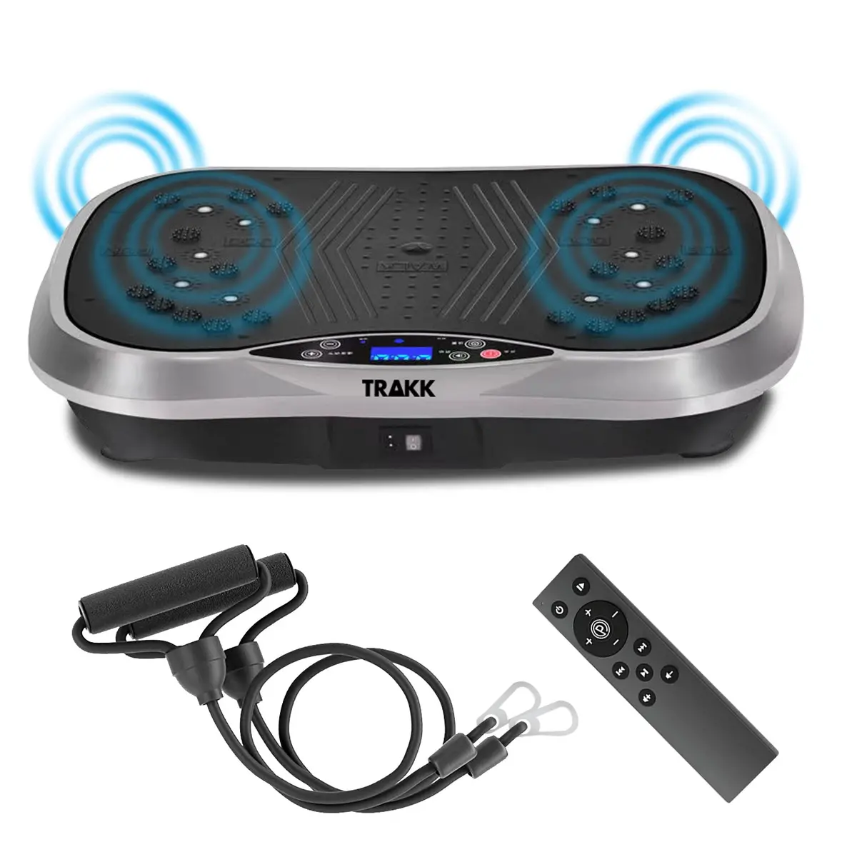 Trakk Plate Vibration Exercise Machine  Whole Body Workout Vibration Fitness Platform W/ Resistance Bands And Bluetooth Speaker Audio - Home Training Equipment For Weight Loss & Toning 1