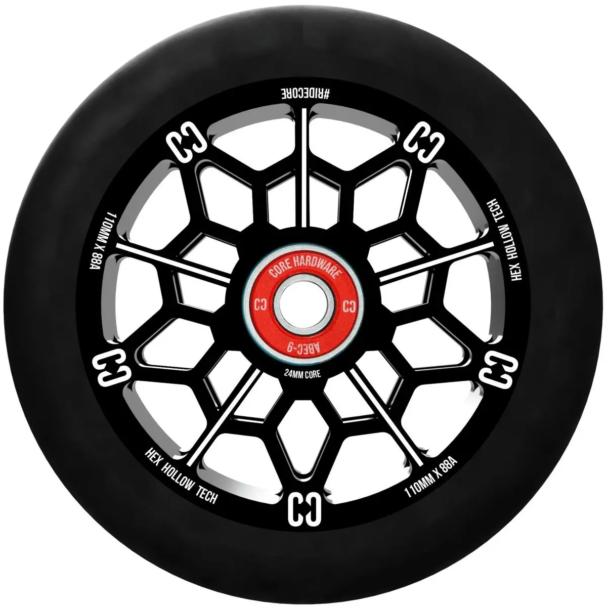 Core Hex Hollow Scooter Wheel 110Mm – Black 1