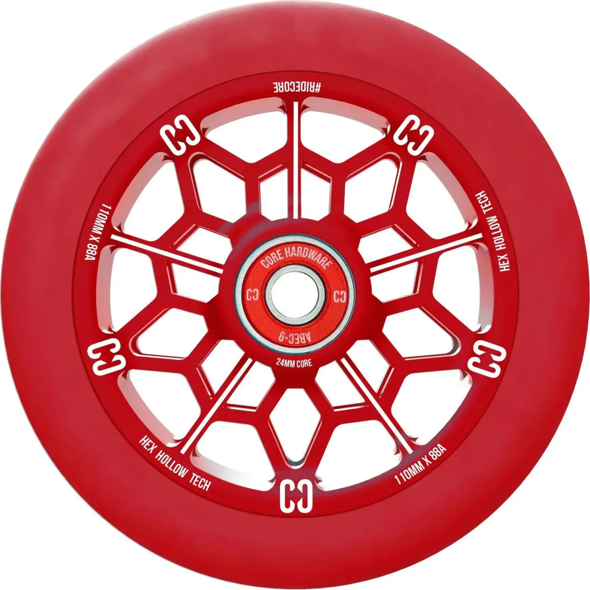 Core Hex Hollow Scooter Wheel 110Mm – Red 1