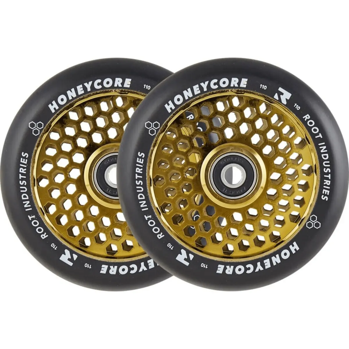 Root Honeycore Pro Scooter Wheels 110Mm, Black/Gold 1