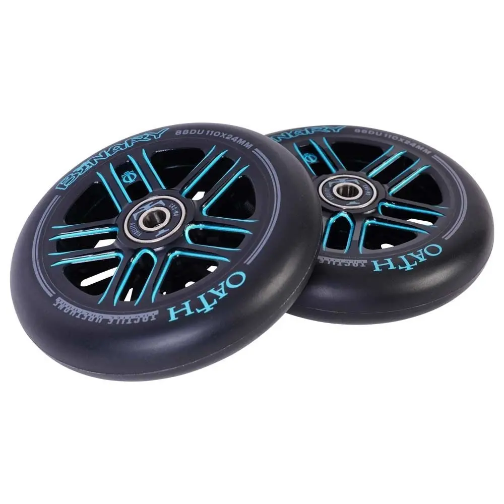 Oath Binary Scooter Wheels (Pair) 110Mm, Black/Blue 1