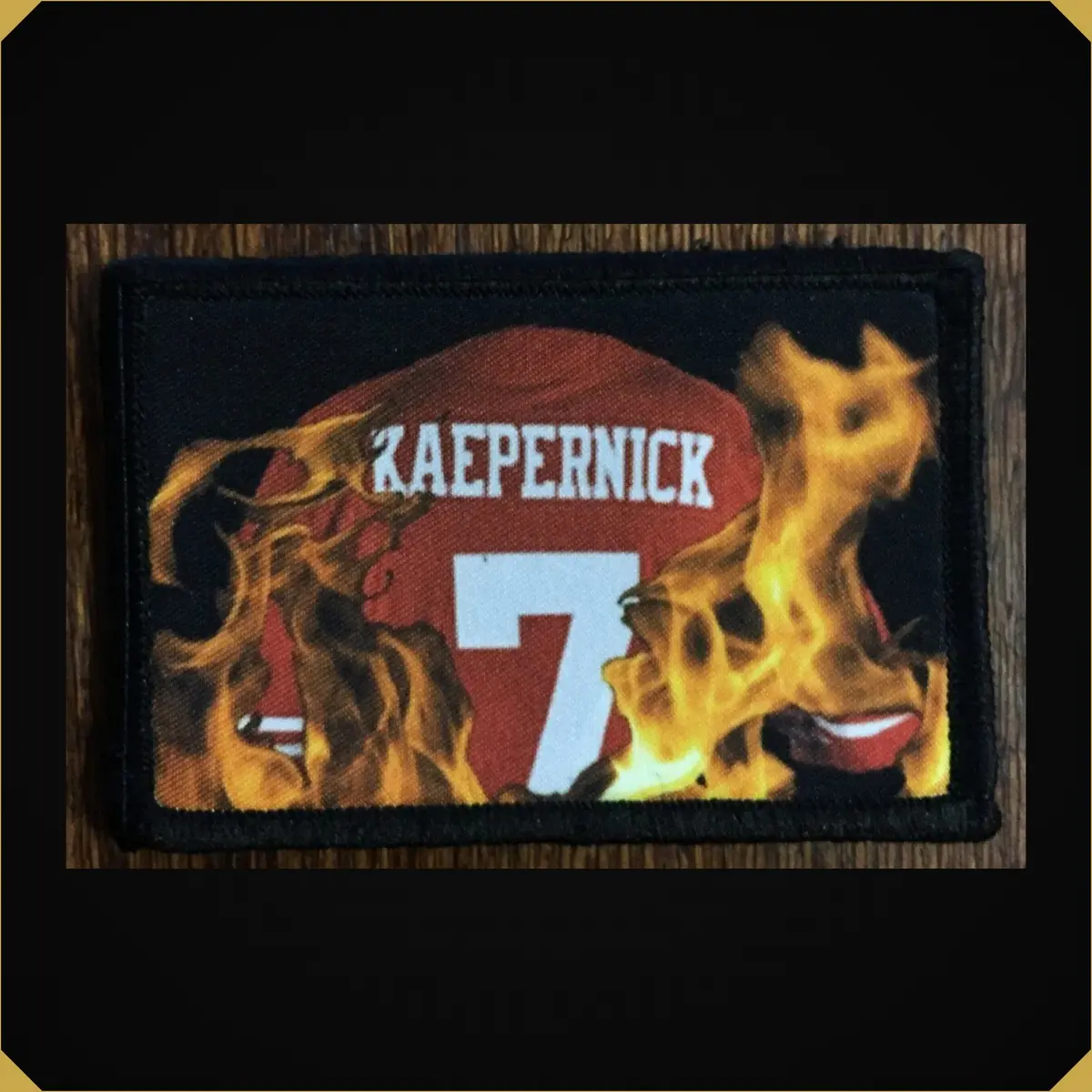 Burning Kaepernick Football Jersey Morale Patch 1