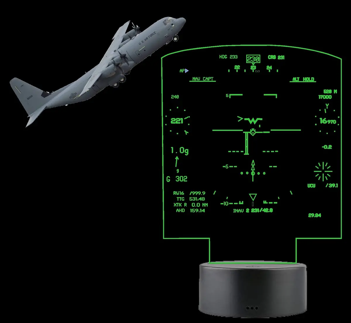 C-130J Hercules Hud Led Sign — Pilot Gift Military Aviation Decor 1