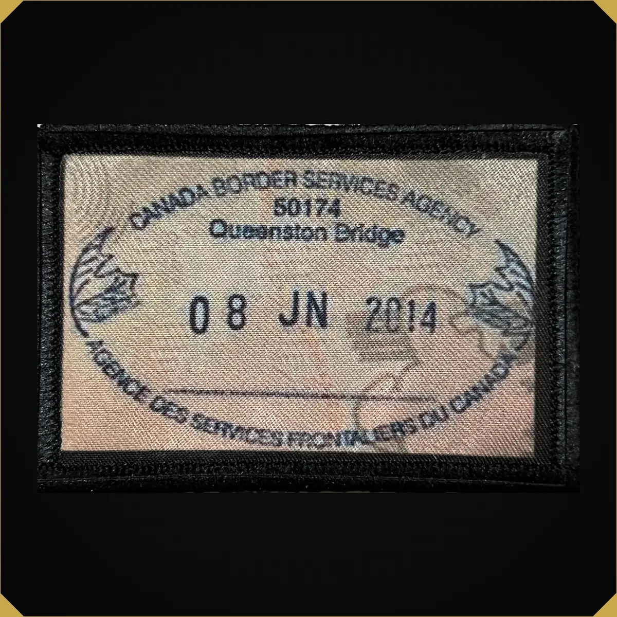 Canada Passport Stamp Morale Patch 2X3" 1