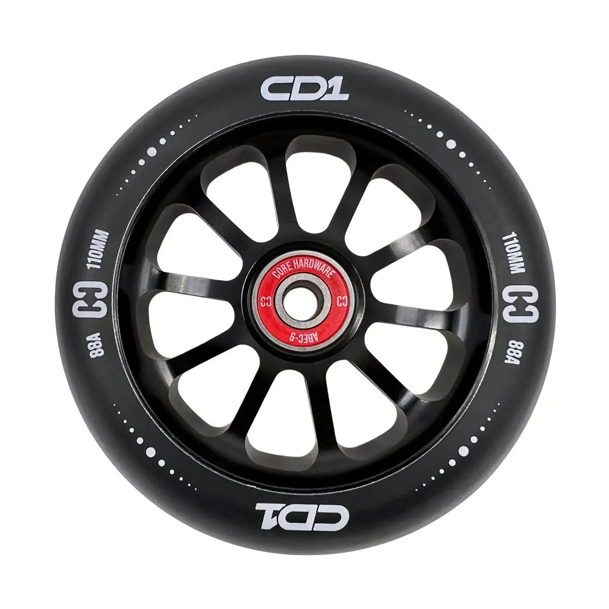 Core Cd1 Spoked Stunt Scooter Wheel 110Mm - Black/Black 1