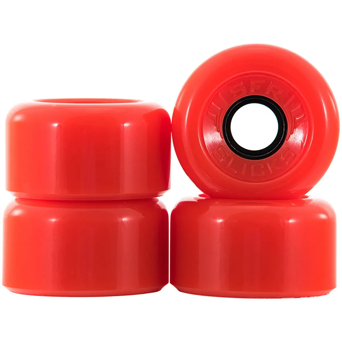 Sfr Slick Quad Roller Skate Wheels 62Mm 78A
 - Red (4 Pcs) 1