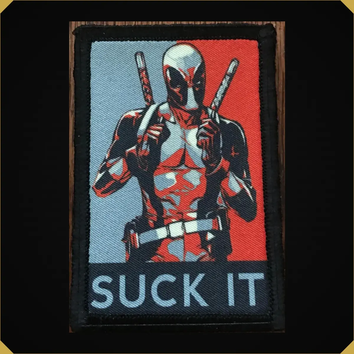 Deadpool 'Suck It' Obama Poster Style Morale Patch 1