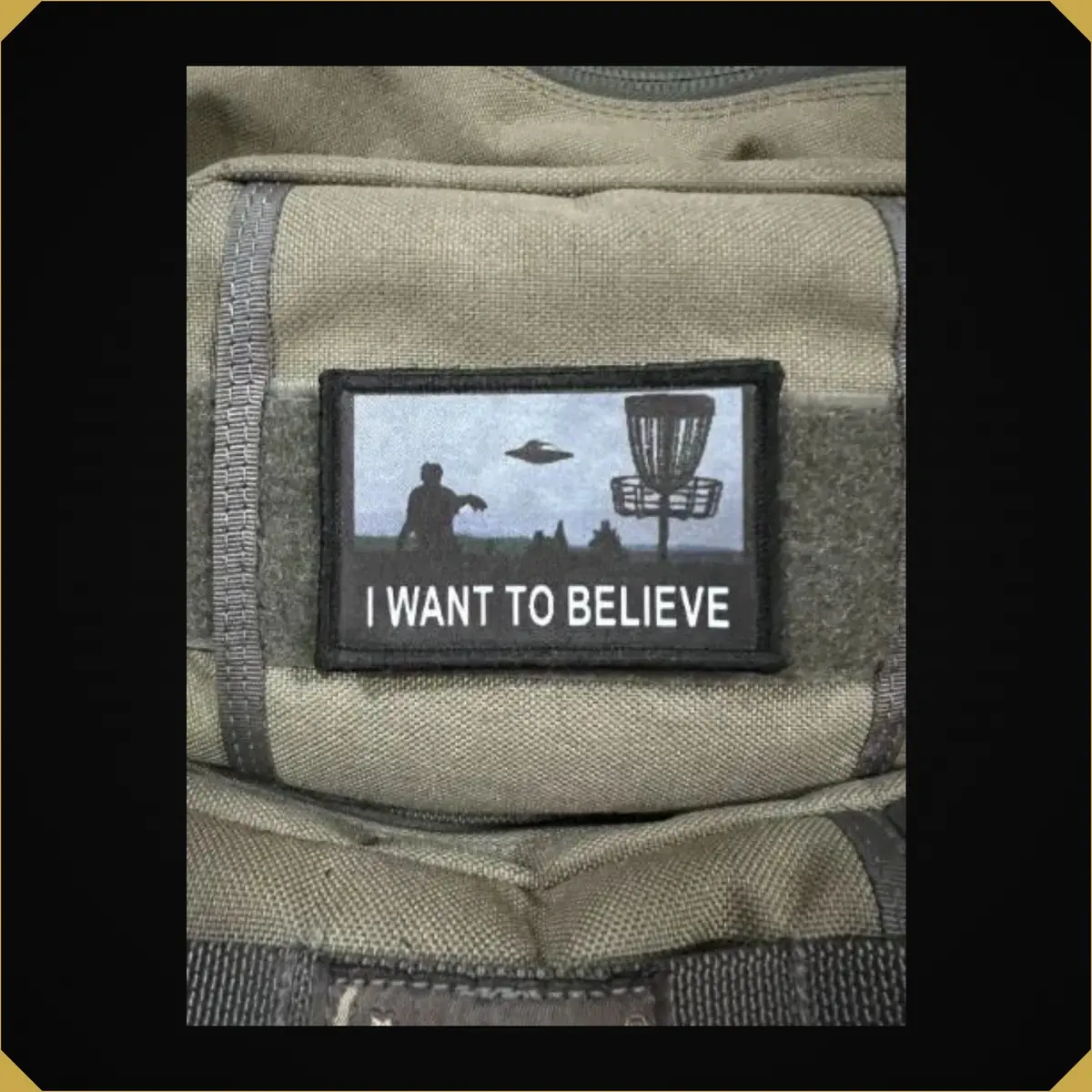 'I Want To Believe' Disc Golfing 2X3 X Files Themed Morale Patch 1