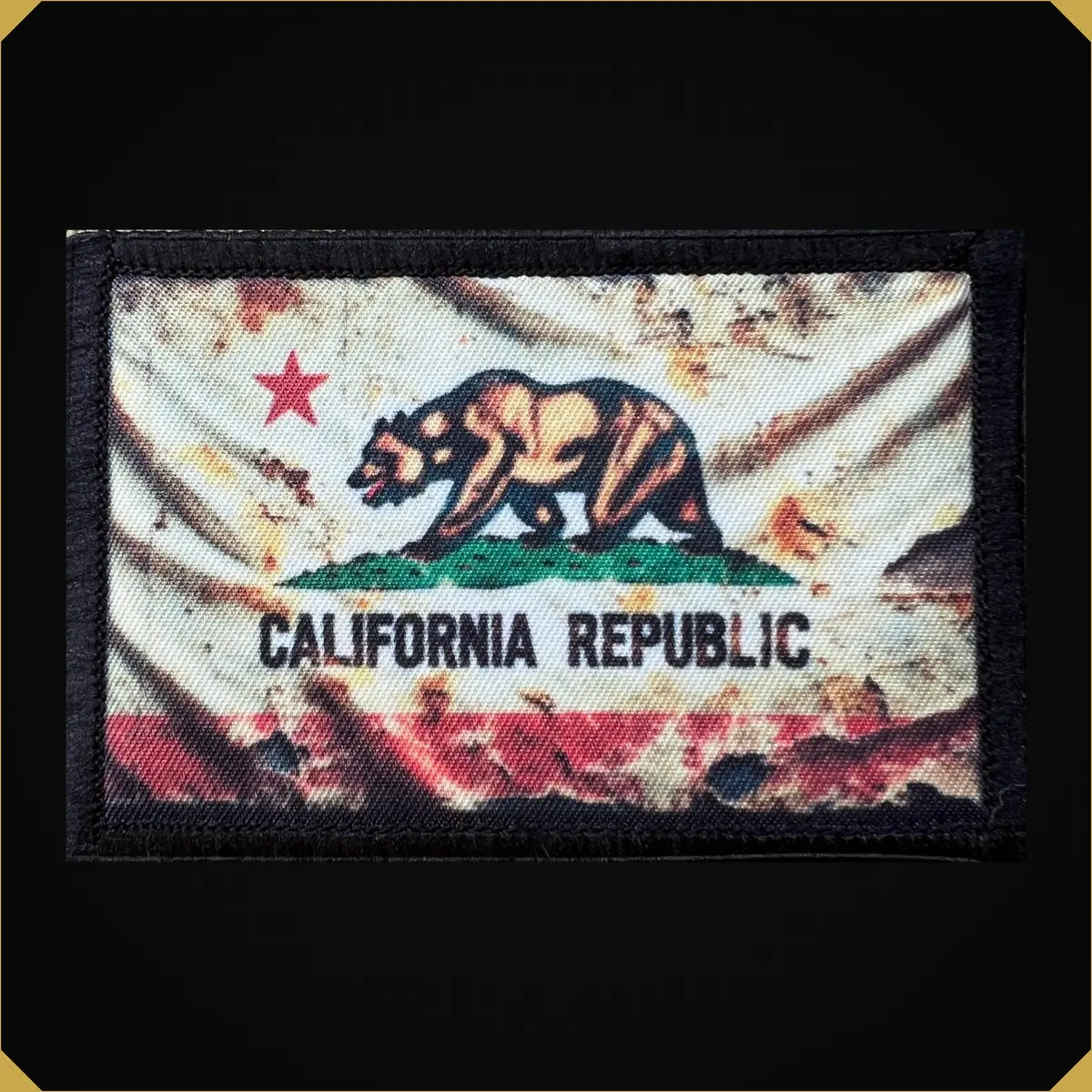 Distressed California State Flag Morale Patch 1