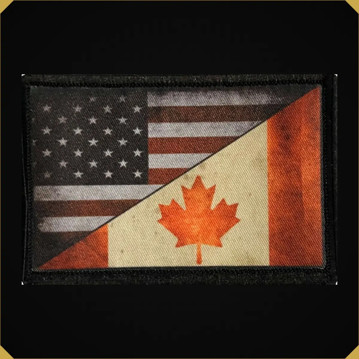 Distressed Canada / Usa Flag Morale Patch 1