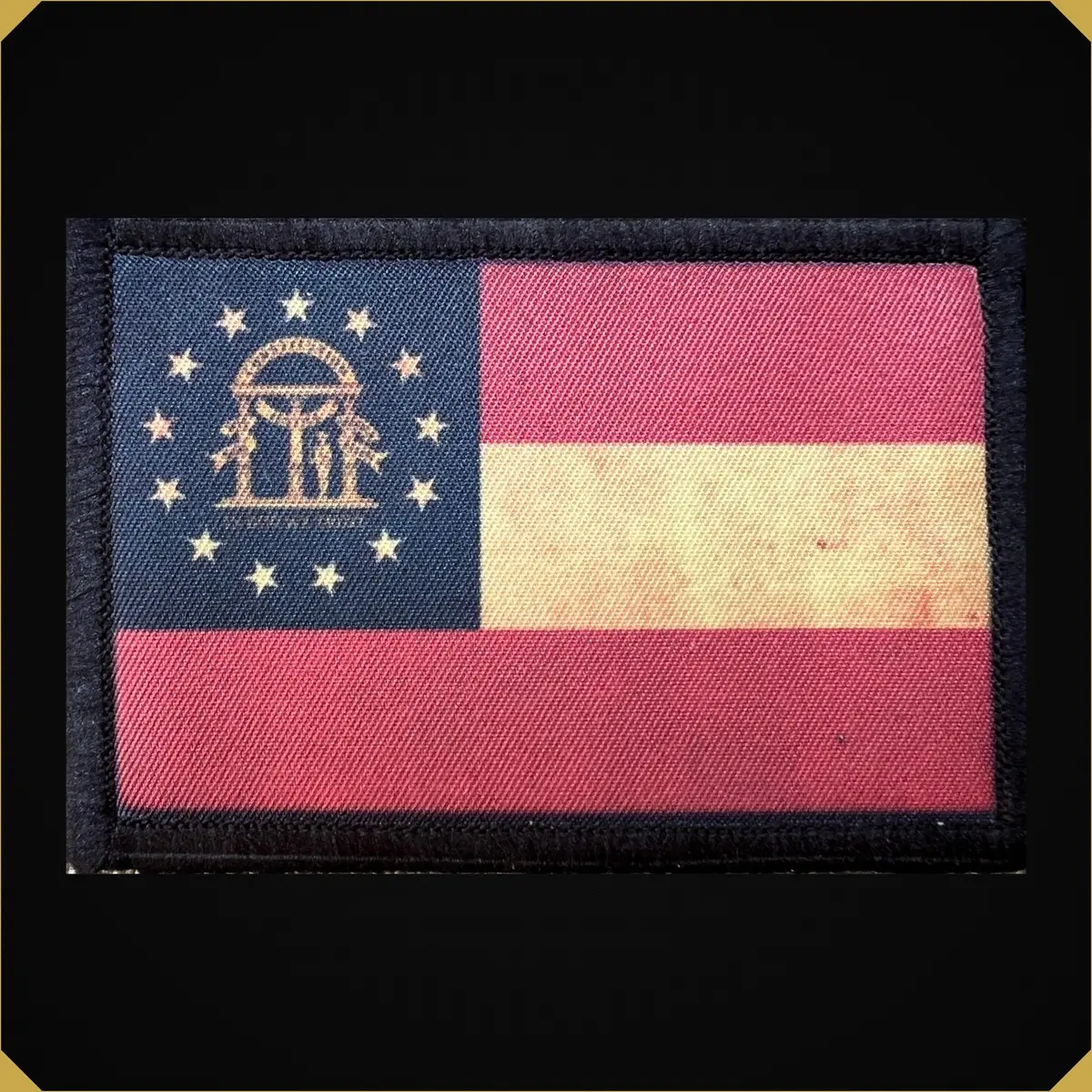 Distressed Georgia State Flag Morale Patch 1
